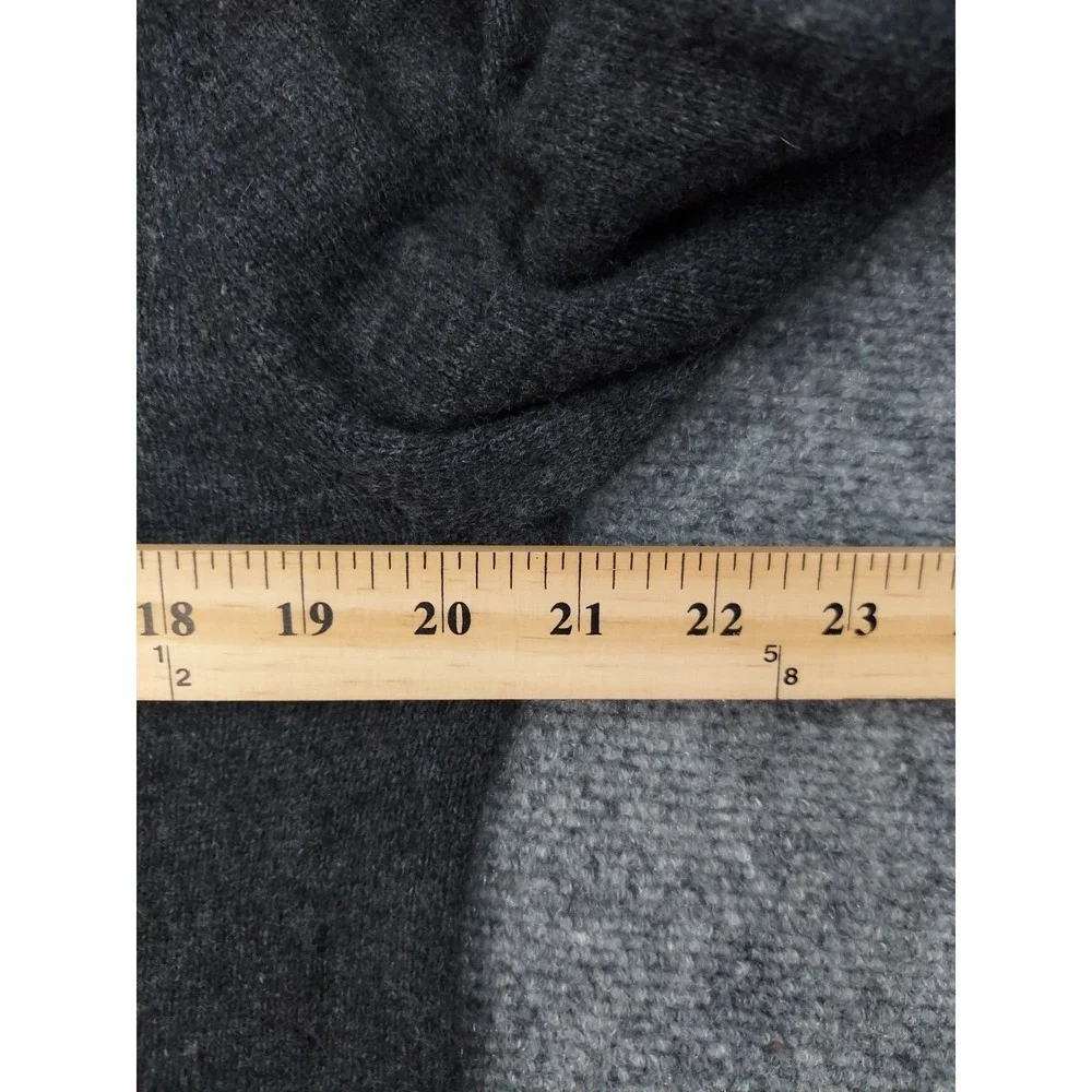 Banana Republic Wool Sweater Mens Large Tall Gray Shawl Collar Quilted Shoulders